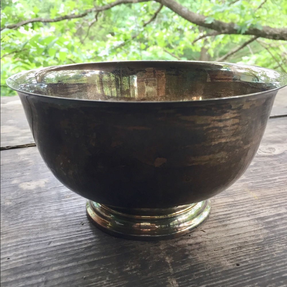 Vtg Pedestal silver plate Bowl Webster Wilcox 7”